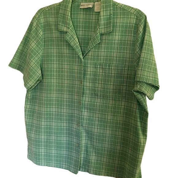 Alfred Dunner women’s size 14 button-down blouse, chest pocket, short sleeves - Picture 1 of 5